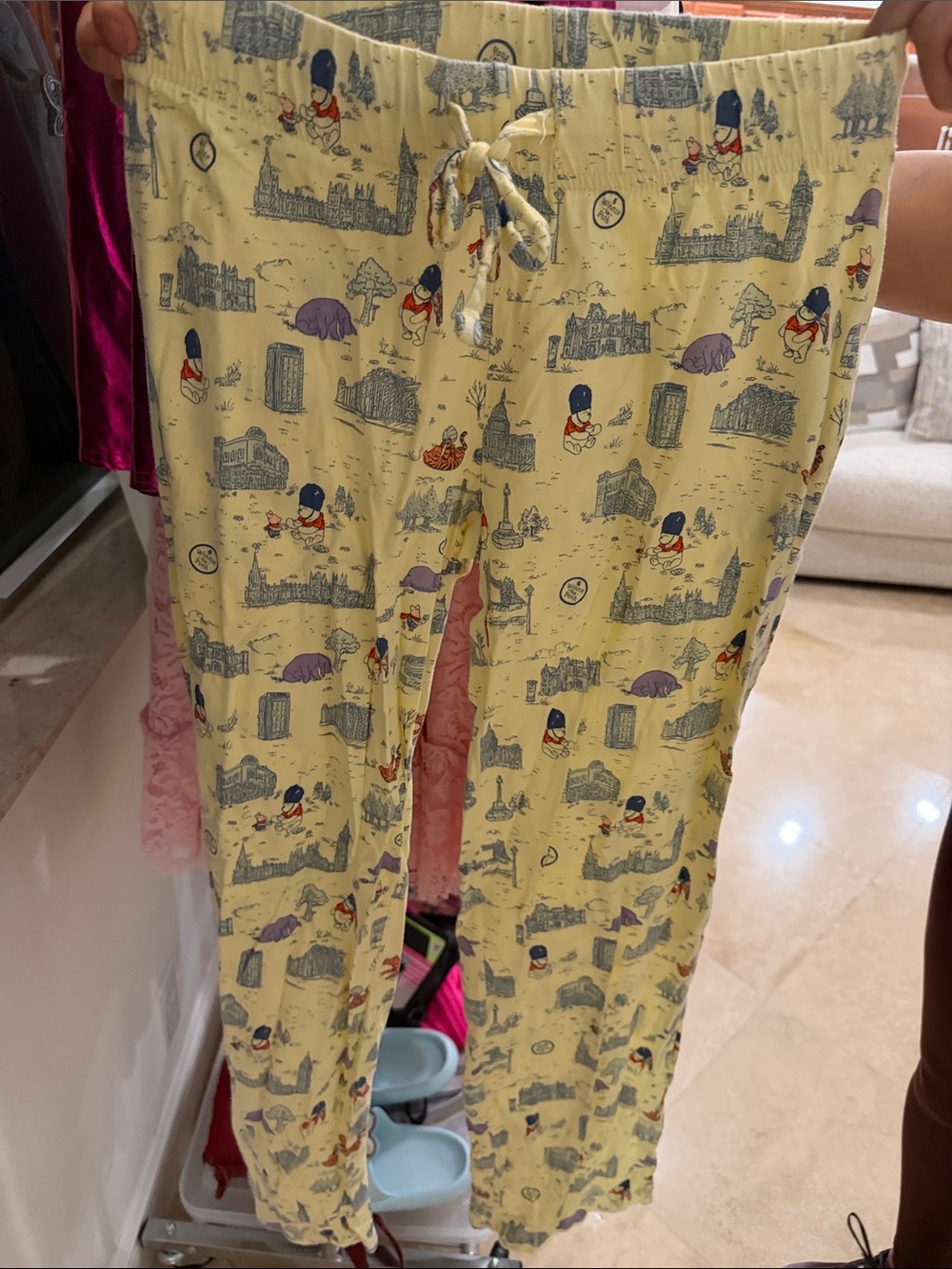 Disney Yellow Printed Kids Pajama Pants with Character Motifs